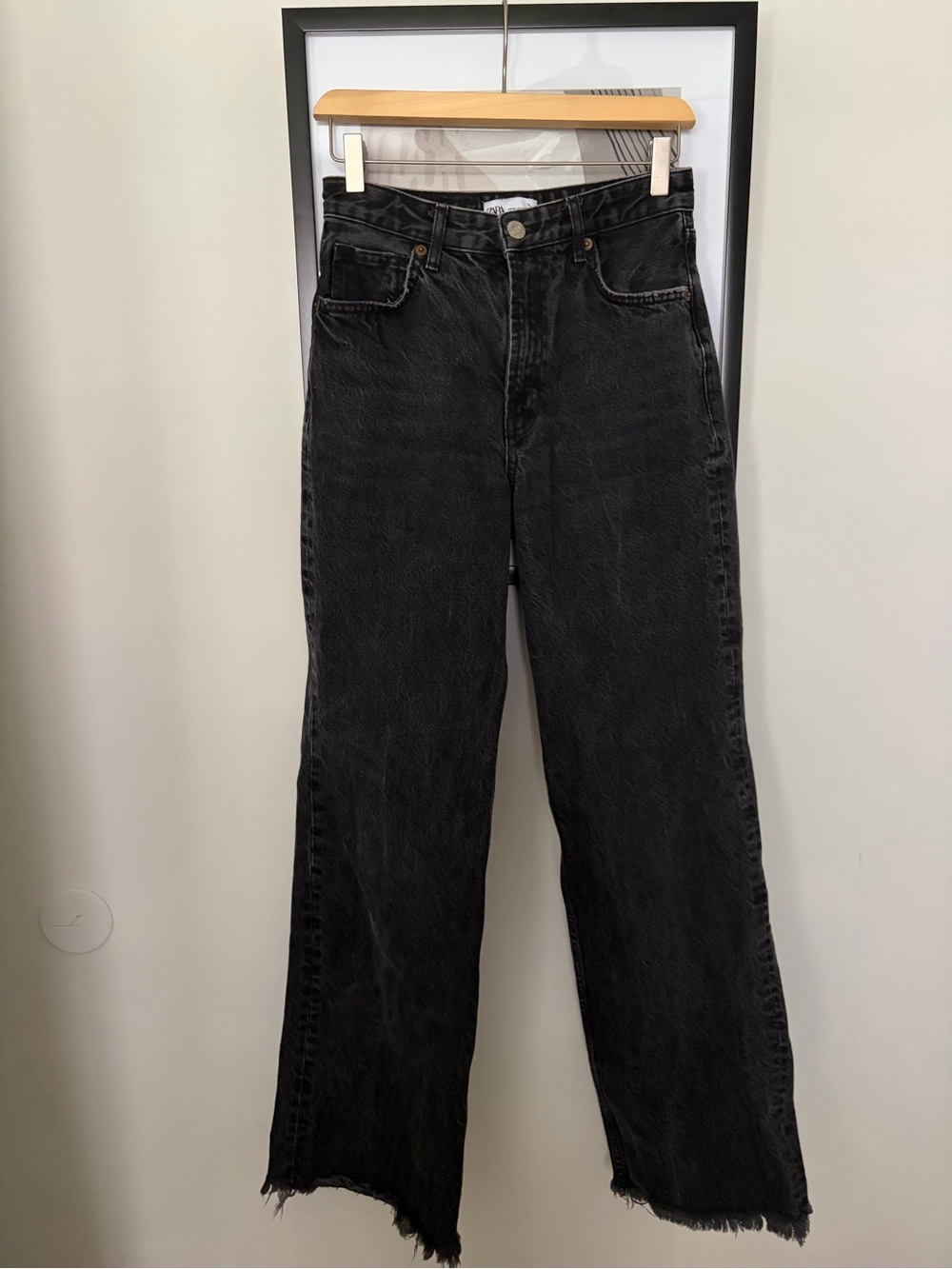 Zara High-Rise Black Wide-Leg Jeans